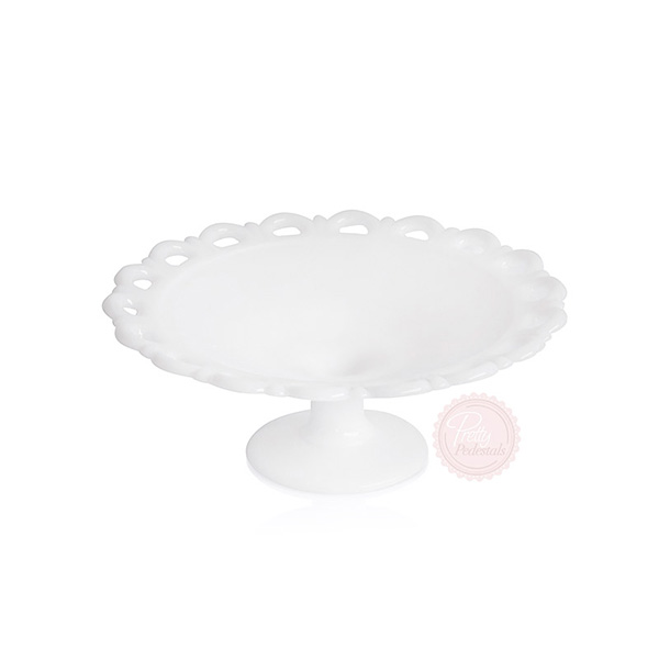 Milk Glass Quilted Lace Large Compote