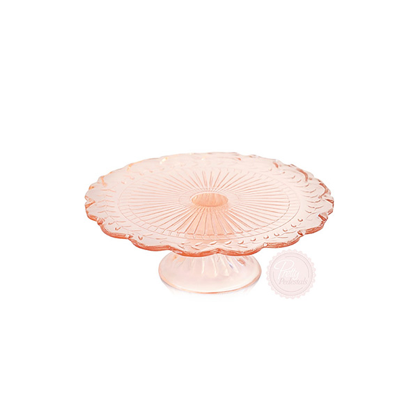 Peach Pink Fern Cake Stand Large