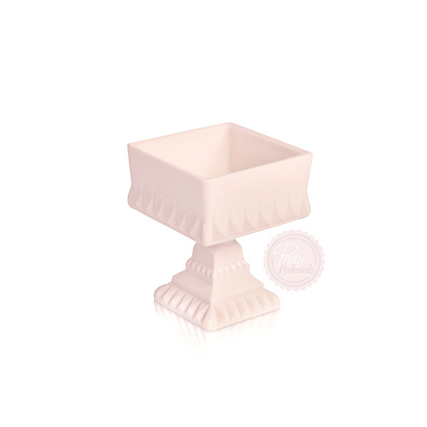 Pink Milk Glass Compote Small