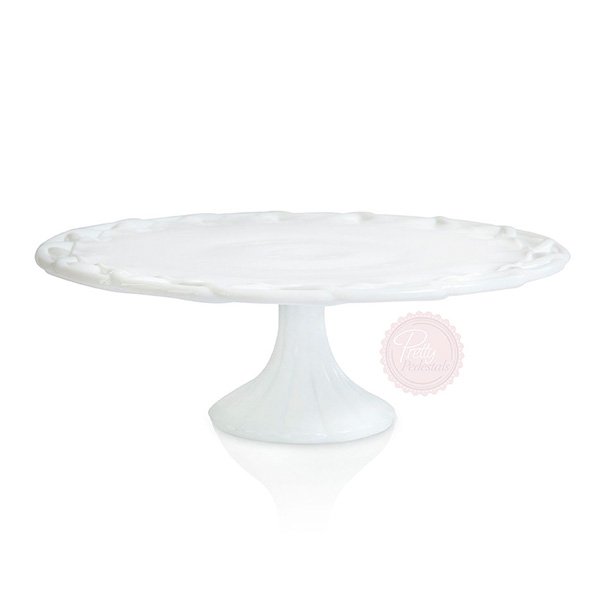 Milk Glass Quilted Lace Cake Stand