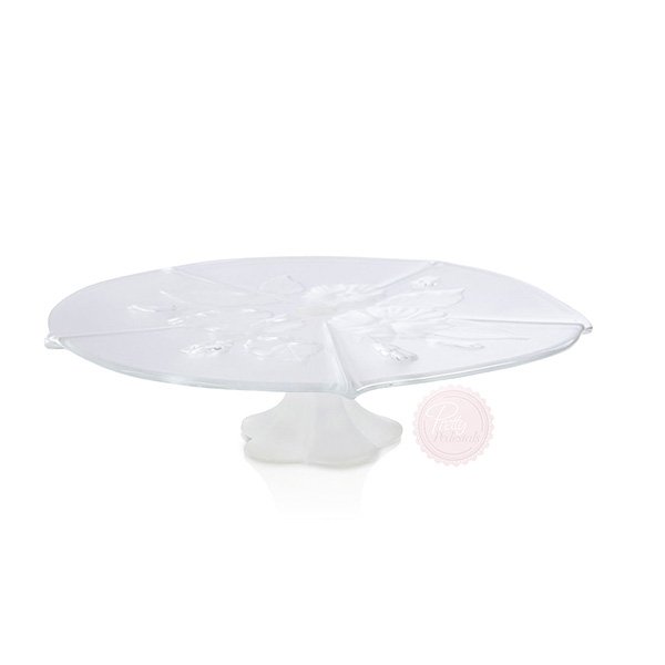 Clear Frosted Flower Cake Stand