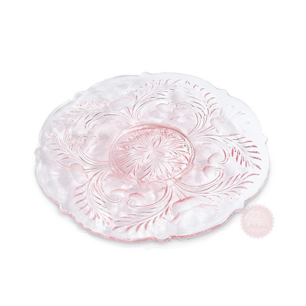 Pink Thistle Dessert Plate