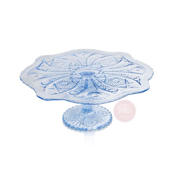 Blue Clear Octagon Cake Stand