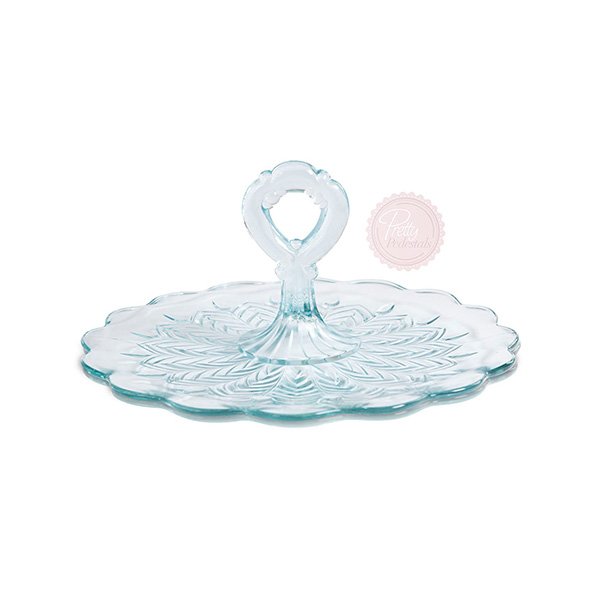 Sea Blue Round Tray with Handle