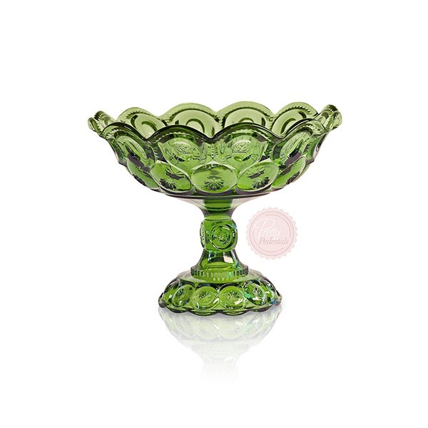 Emerald Green Moon & Stars Compote Large