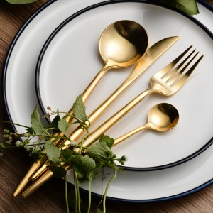 gold cutlery hire