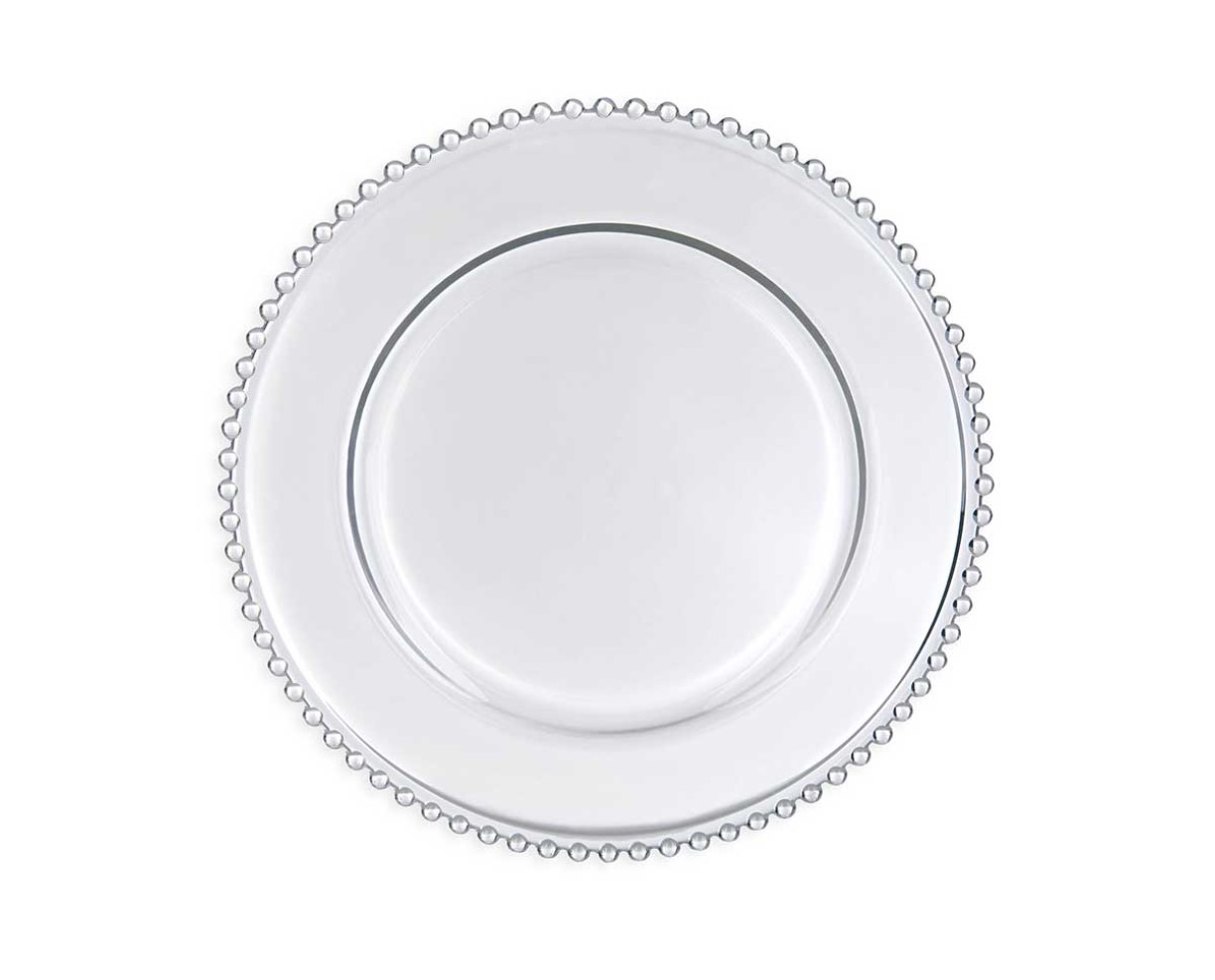 Clear Beaded Charger Plate Hire
