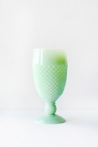 mint green glassware hire