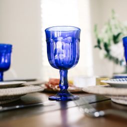 blue glassware hire