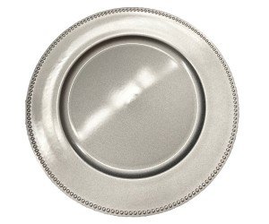 silver charger plate hire