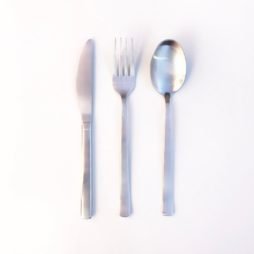 Brushed silver cutlery hire