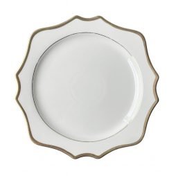 ornate white and gold charger plate hire
