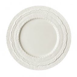 ivory lace charger plate hire