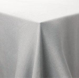 Soft grey tablecloth hire