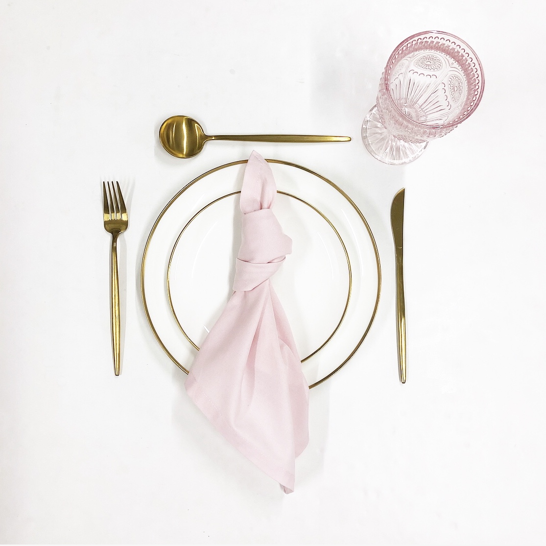 pastel pink tableware
