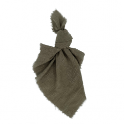 olive woven cotton napkin hire