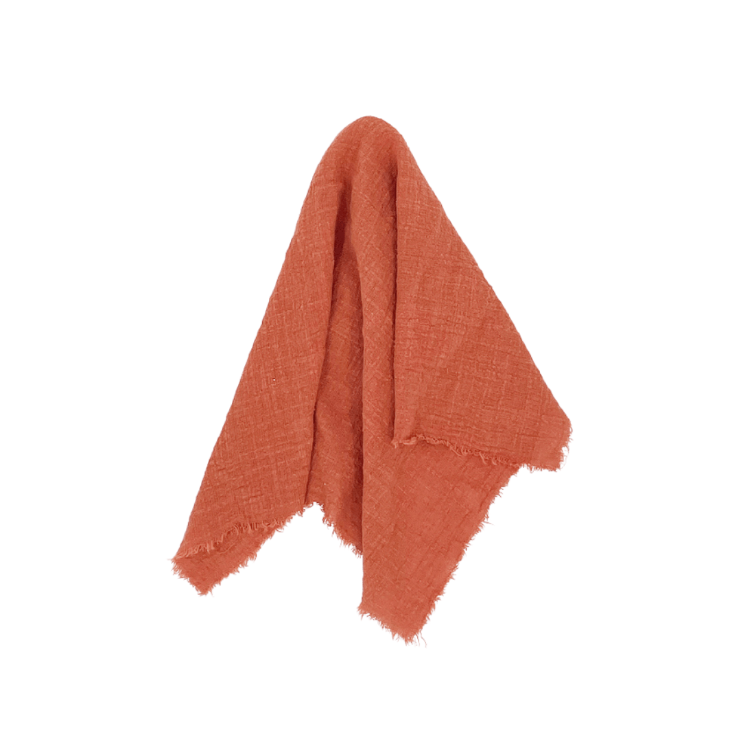 burnt orange woven cotton napkin hire