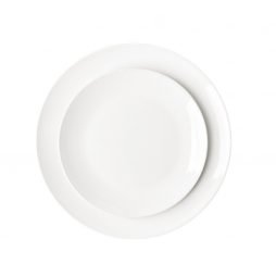white dinnerware hire