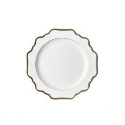 ornate white and gold dinner plate hire