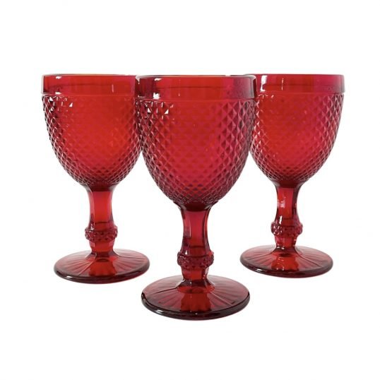 red glassware hire