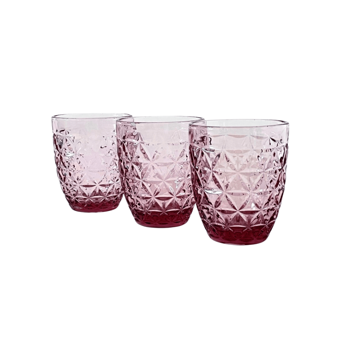 Pink Glassware Hire – Starburst Tumbler