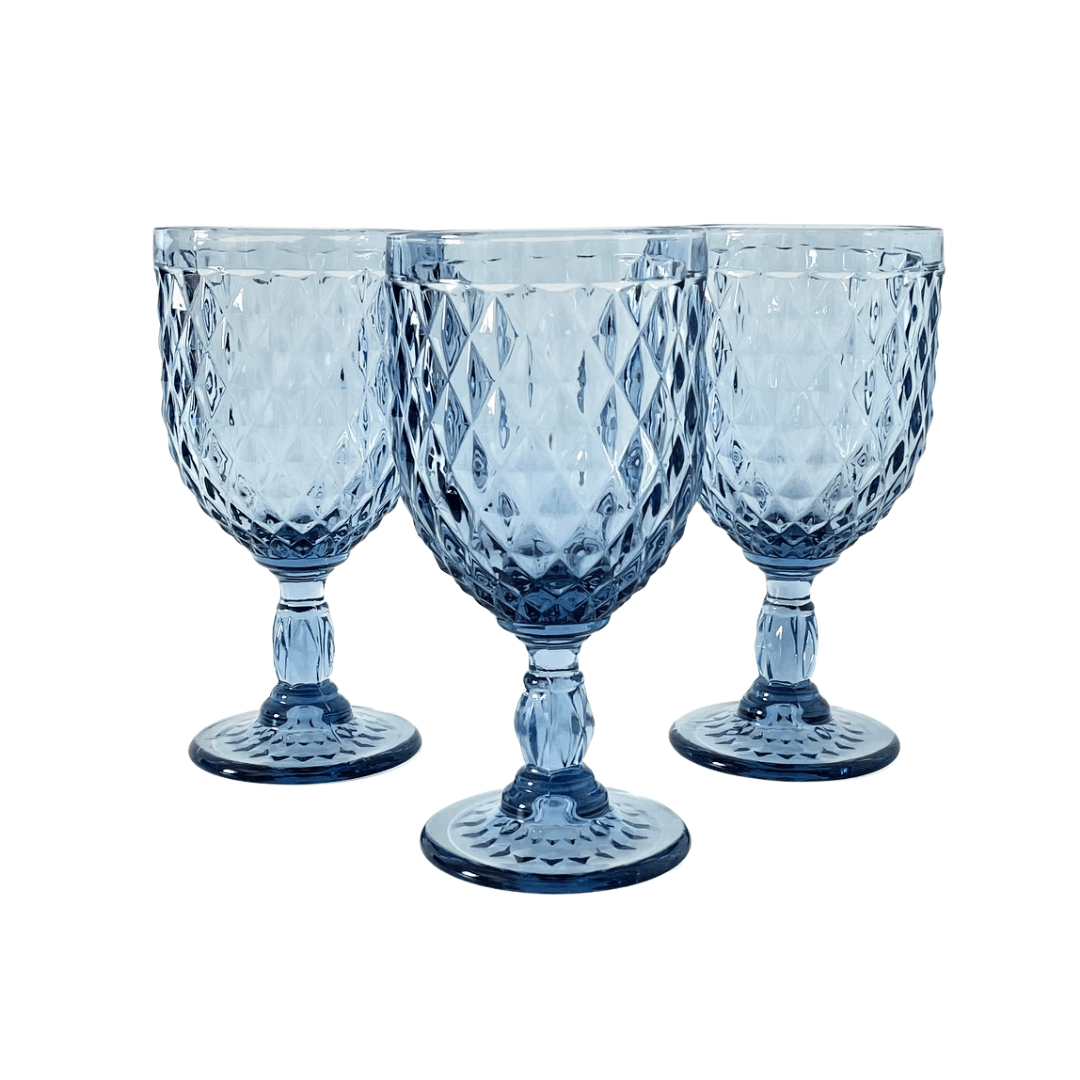 Dusty Blue Glassware Hire – Diamond