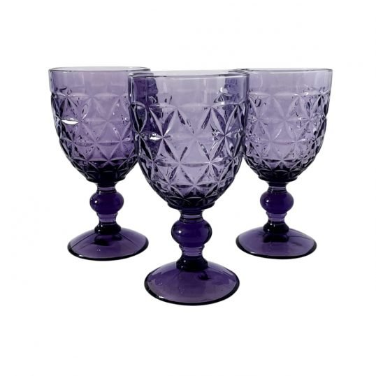 purple glassware hire