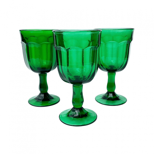 dark green glassware hire