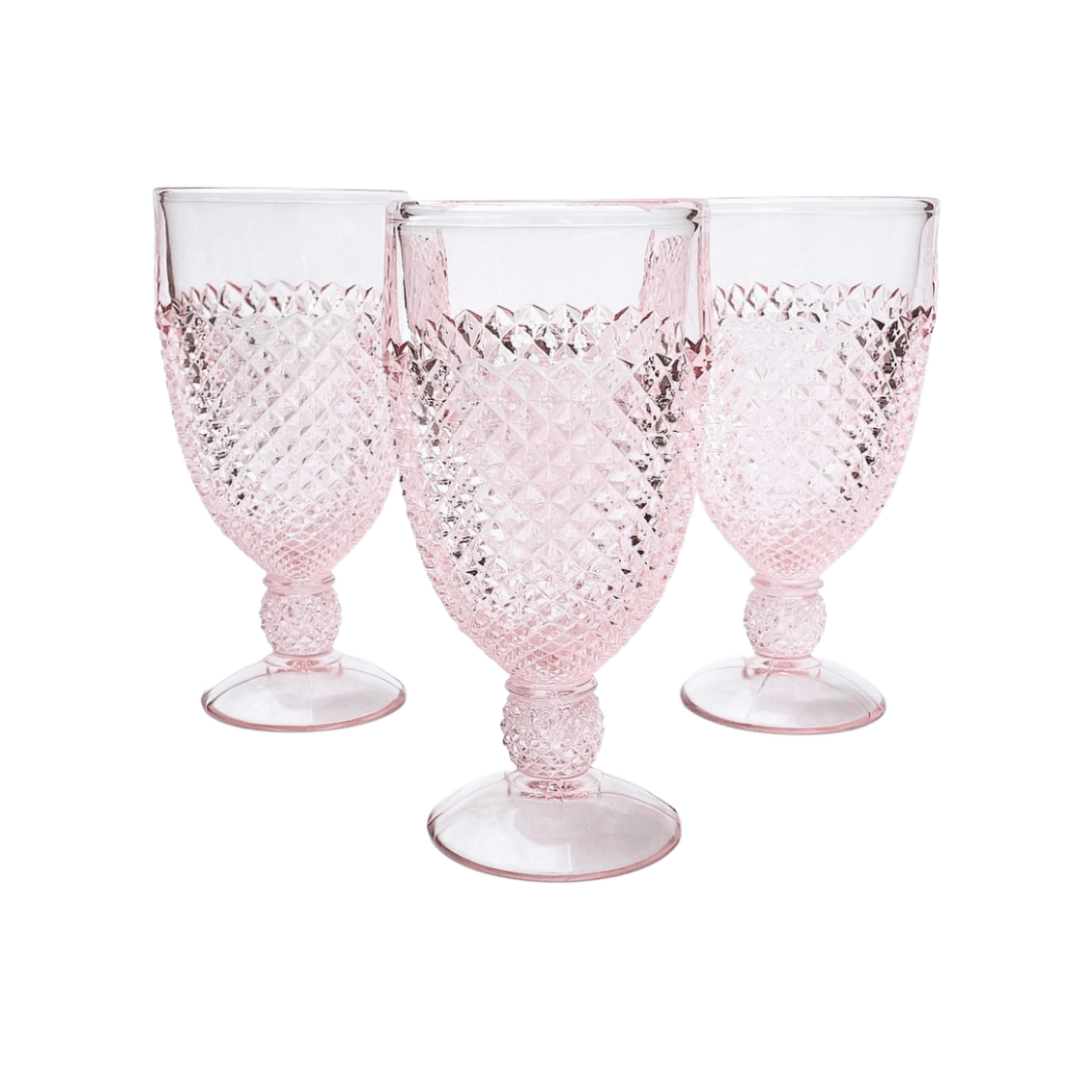 Pink Glassware Hire – Diamond Small