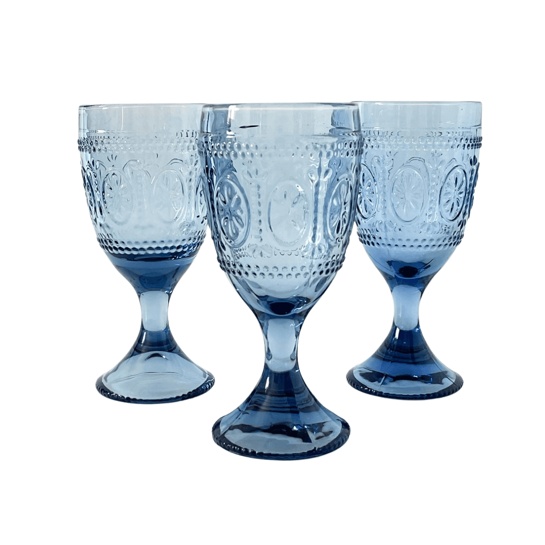 Dusty Blue Glassware Hire – Provence