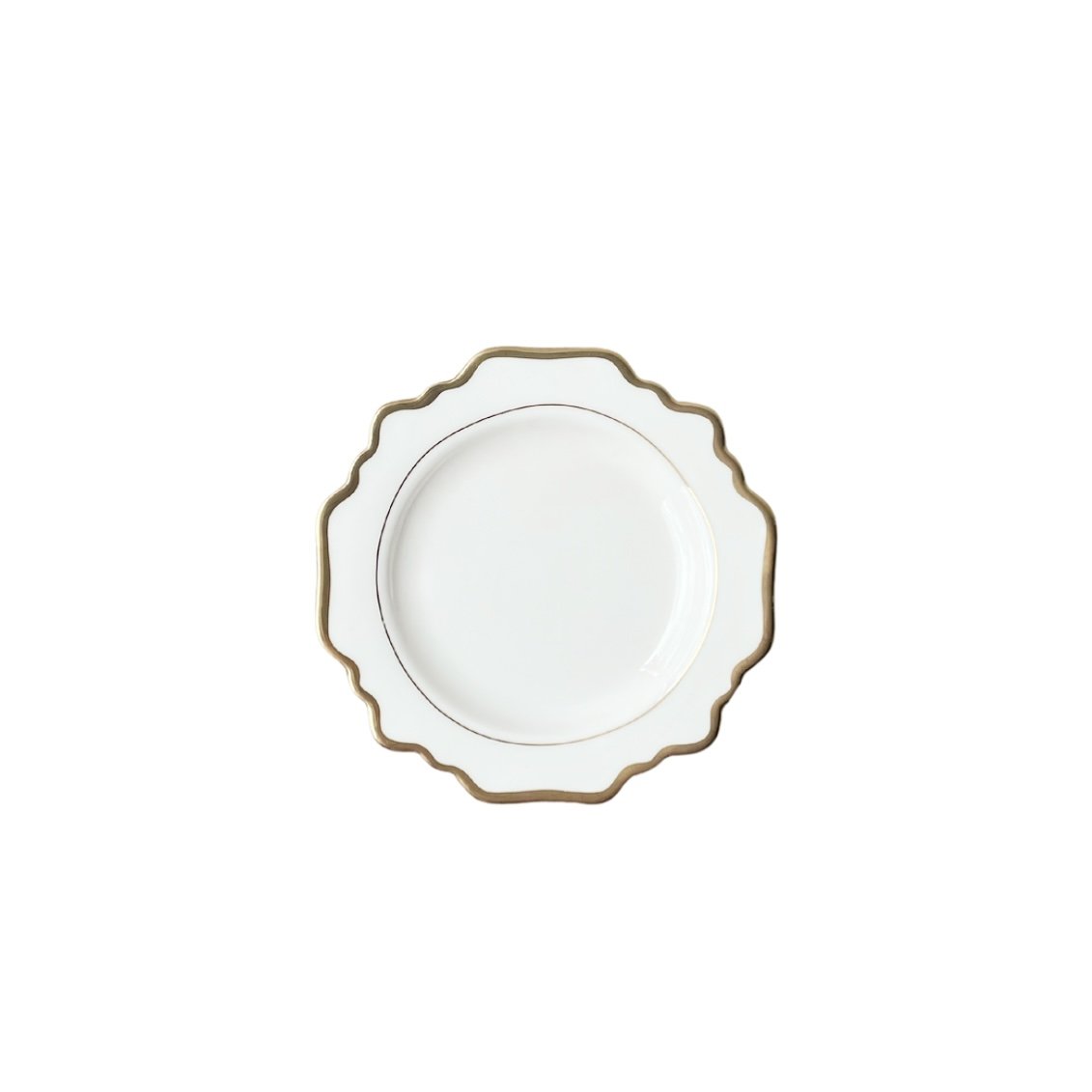 ornate white and gold side plate hire