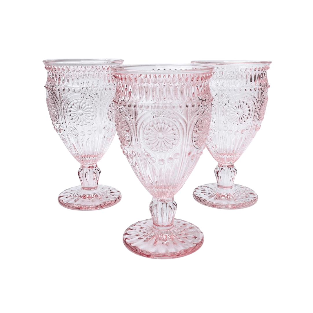 Pink Glassware Hire – Sunflower Goblet