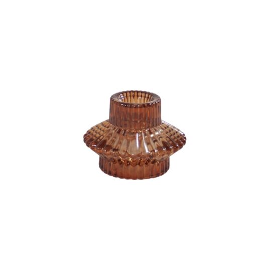 ripple amber candle holder