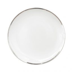 Contemporary White and Silver Charger Plate Hire