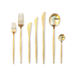 Brushed Gold Cutlery Hire
