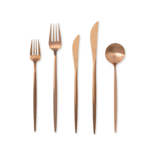 copper cutlery hire