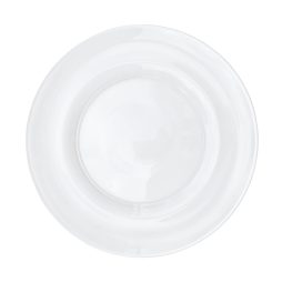 white rim charger plate hire