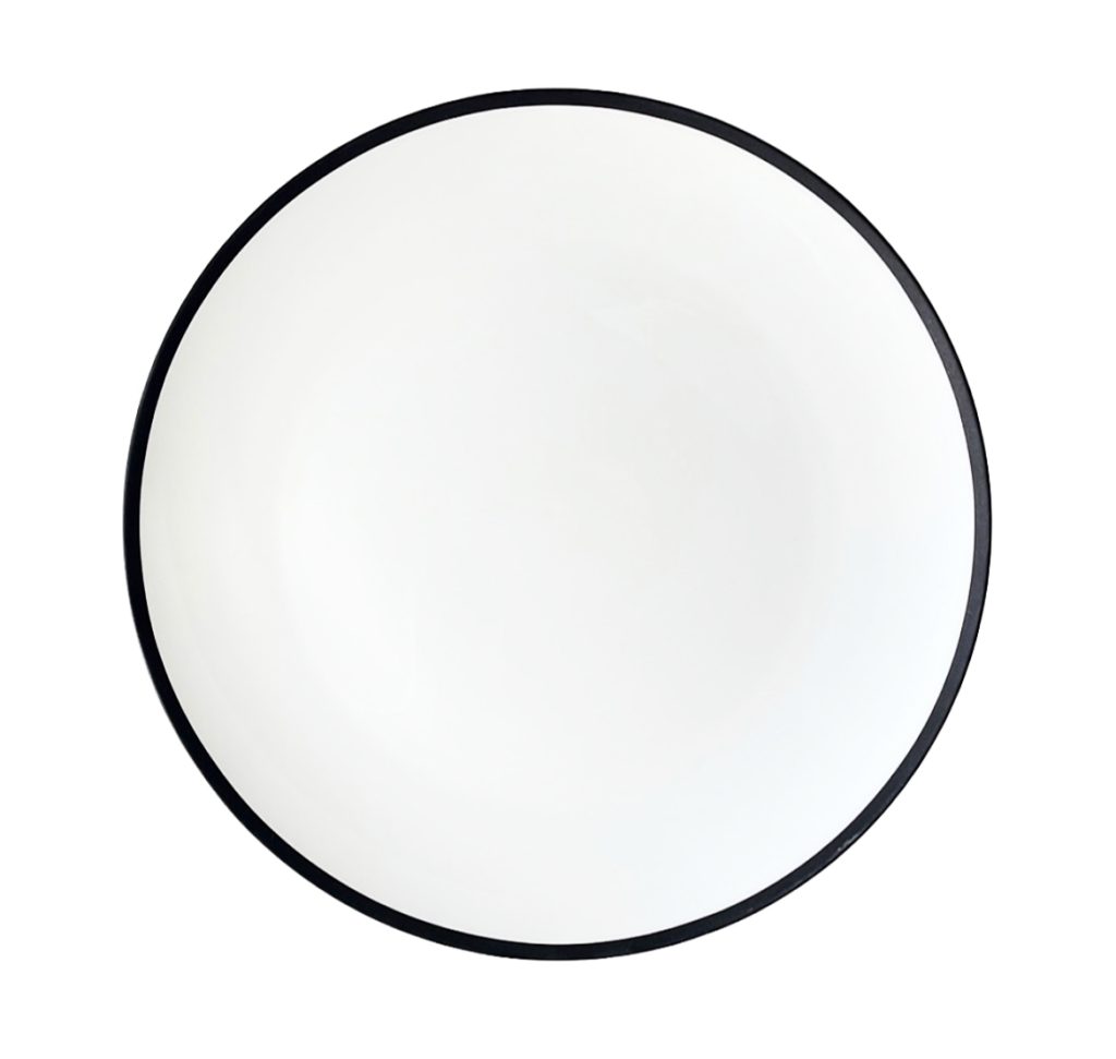 White And Black Charger Plate Hire The Pretty Table Hire