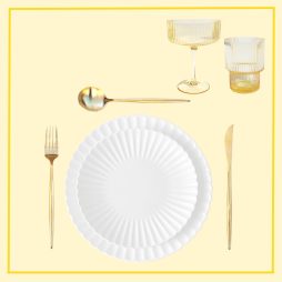 yellow tableware
