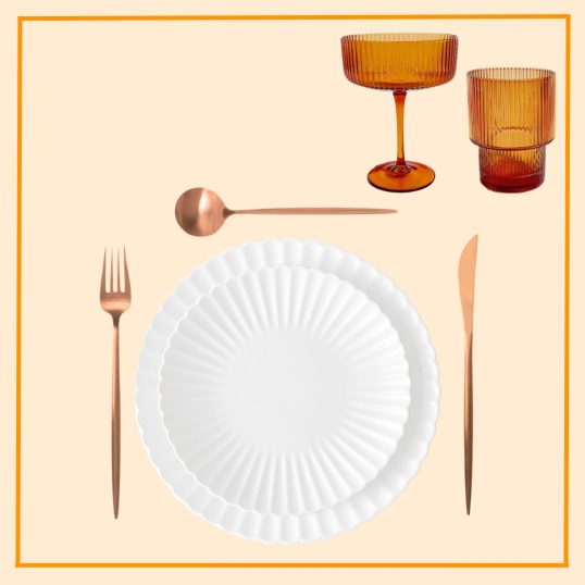 orange tableware