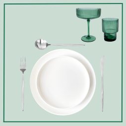 green tableware