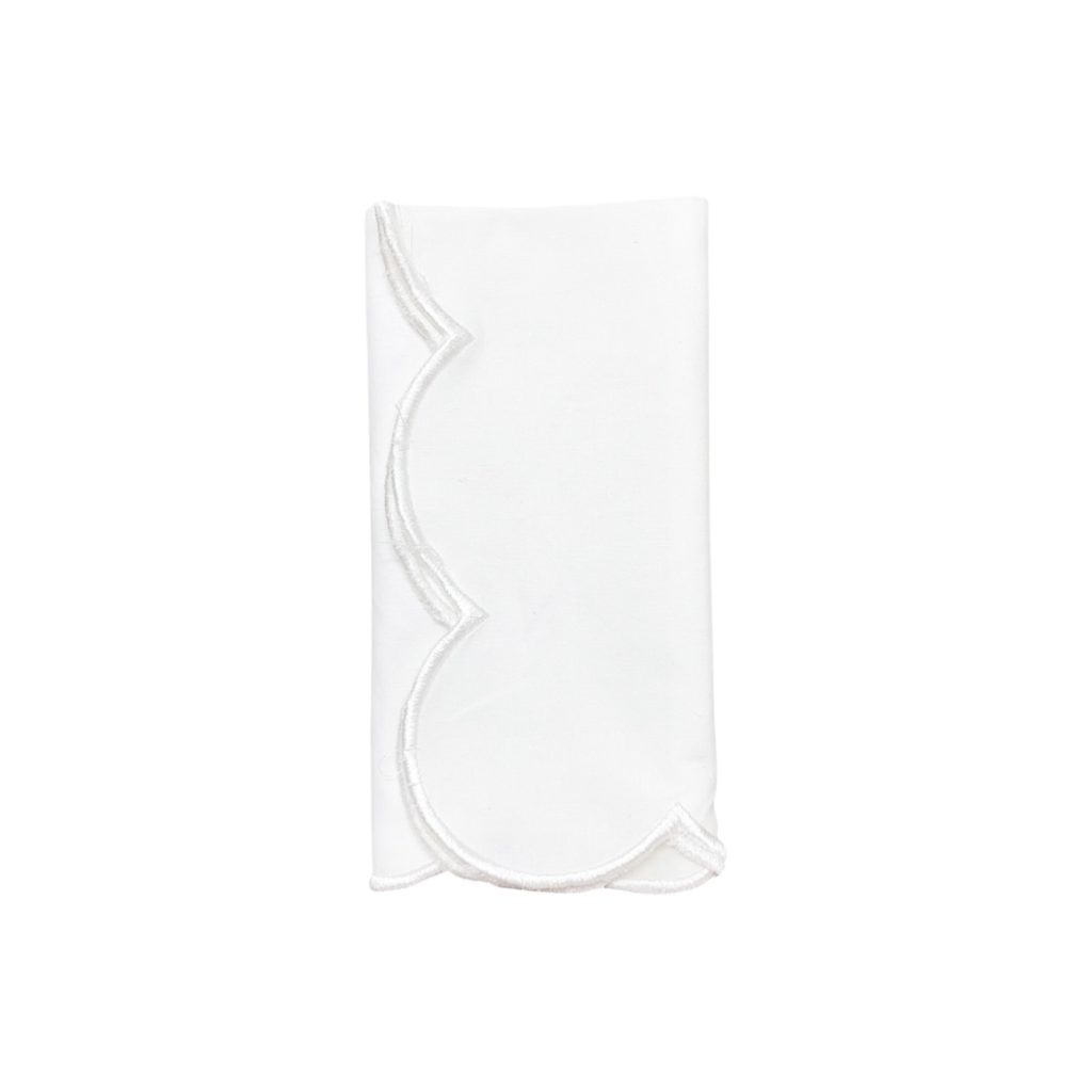 White Scallop Napkin Hire The Pretty Table Linen Hire
