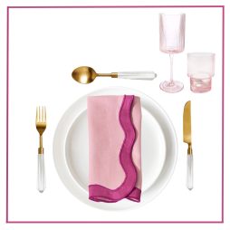 pink tableware