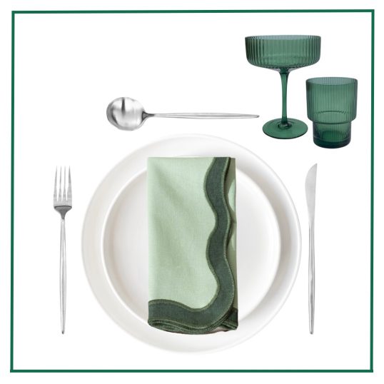 green tableware