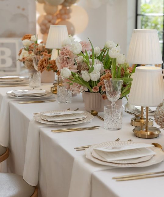 Ivory Pleated Table Lamp Hire - Image 9