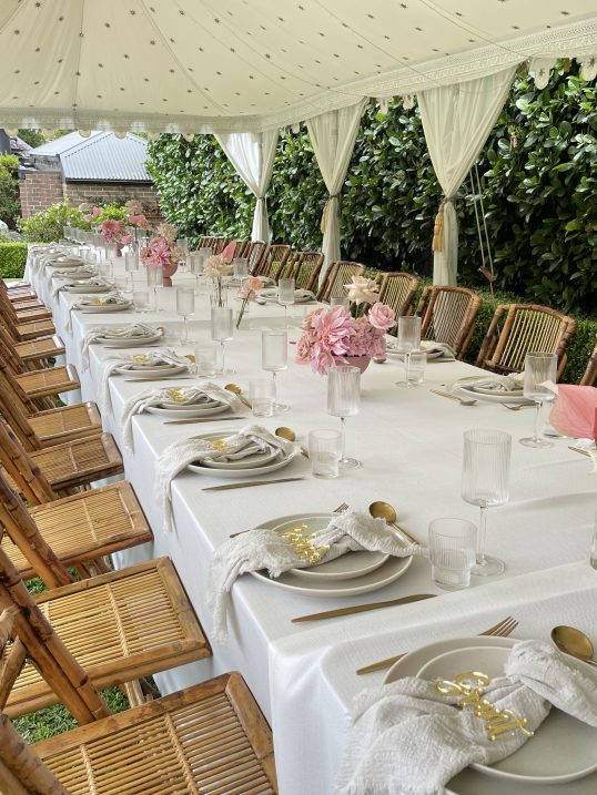 natural tablecloth hire