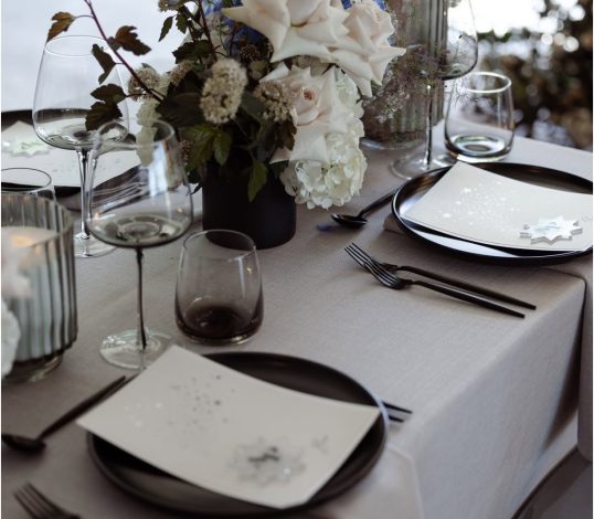 fog grey tablecloth hire