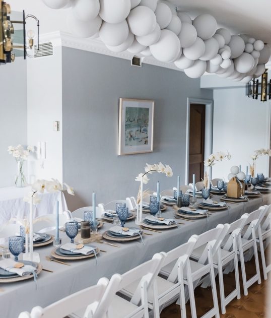 silver grey tablecloth hire