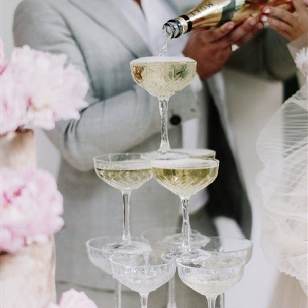 vintage champagne tower hire